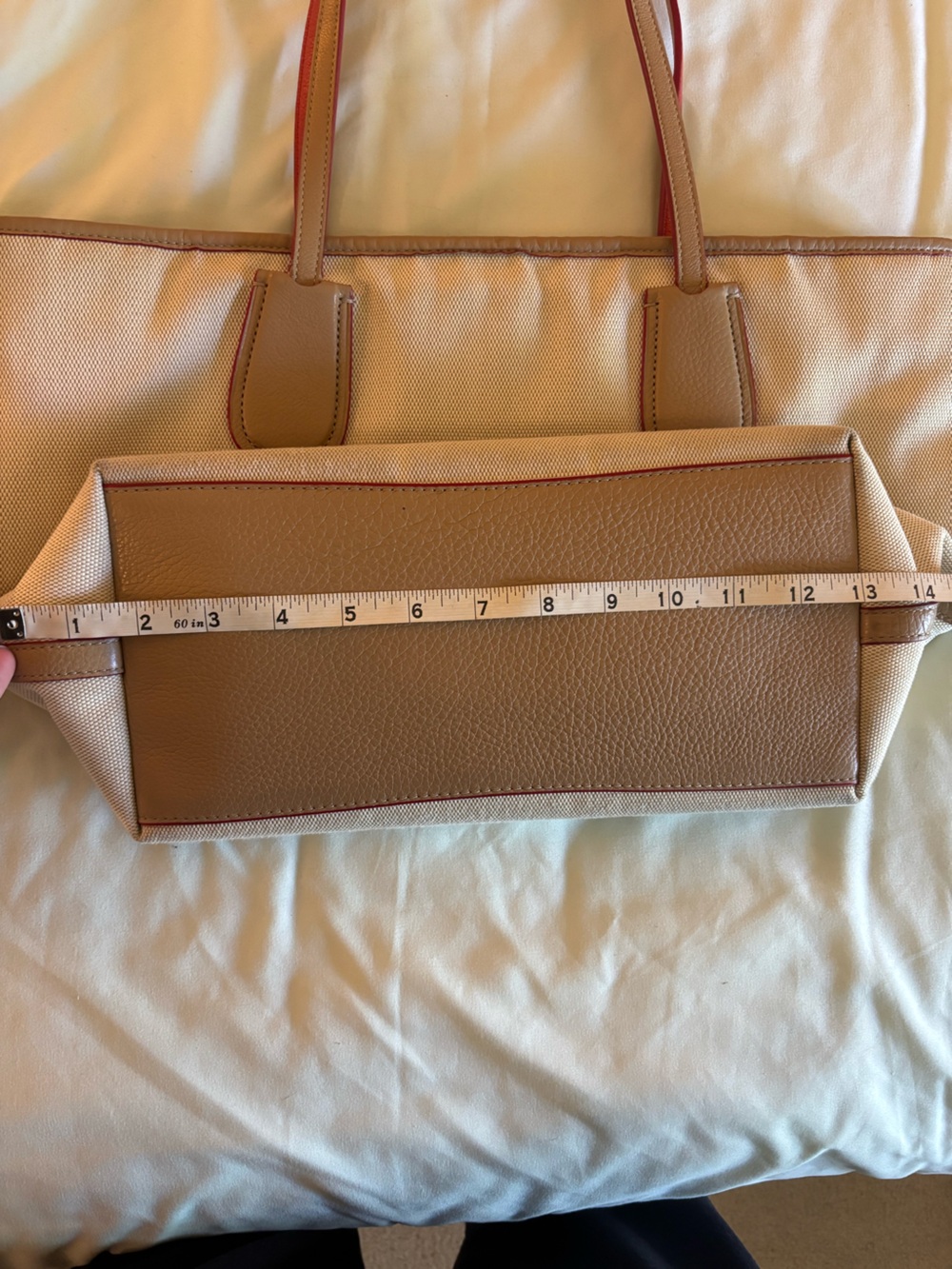 COACH Shoulder Zip Top Shopper Tote White Chalk HORSE CARRIAGE CANVAS - Picture 15 of 16